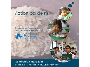 Action Bol de riz mars 2024 par l'antenne PSE Alsace Lorraine