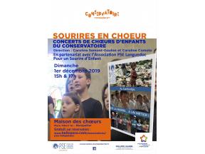 Affiche du concert Sourires en Choeur à Montpellier en décembre 2019