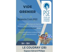Affiche vide grenier au Coudray en juin 2023