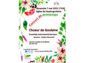 Affiche du concert de printemps à Haute Goulaine en mai 2023
