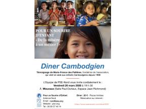 Affiche du diner cambodgien organisé à Mouvaux en 2020