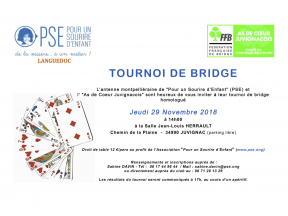 Affiche tournoi de bridge 2018 à Juvignac