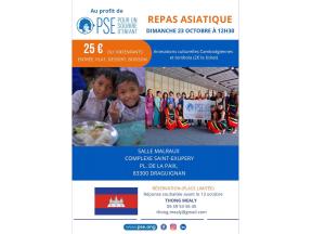 Affiche repas asiatique à Draguignan en octobre 2022