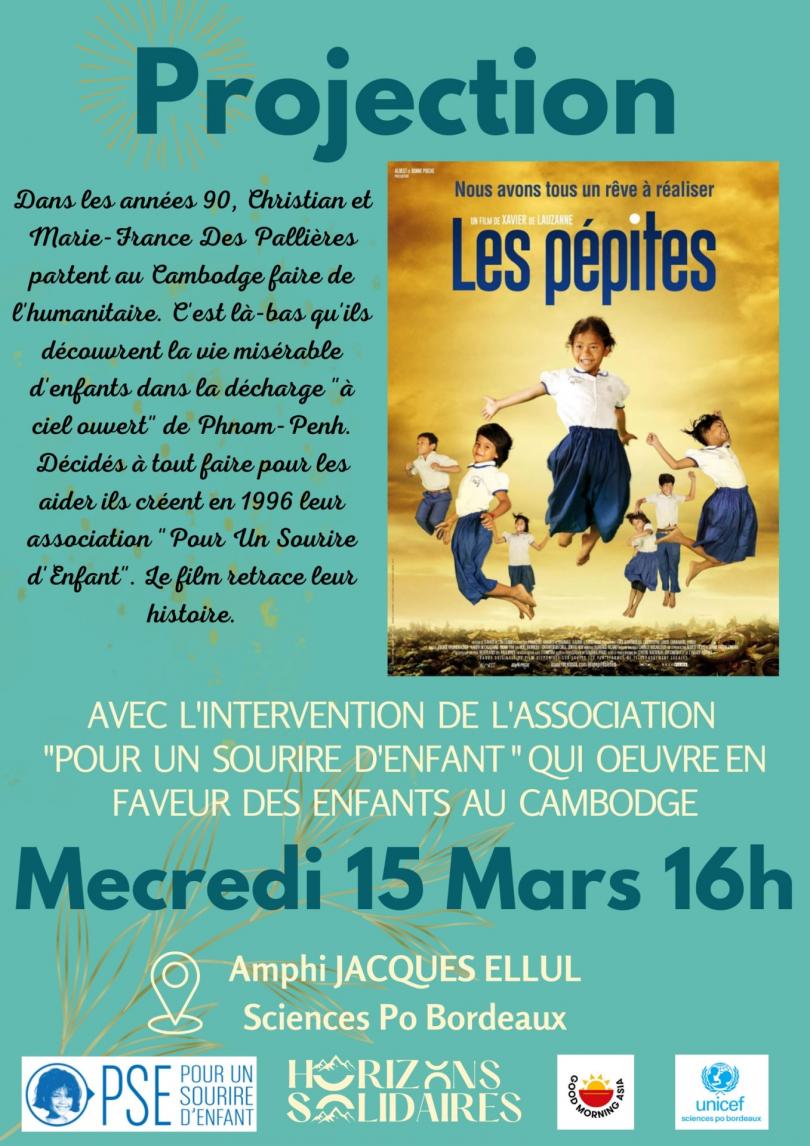 Affiche de la projection Les Pépites à Sciences Po Bordeaux