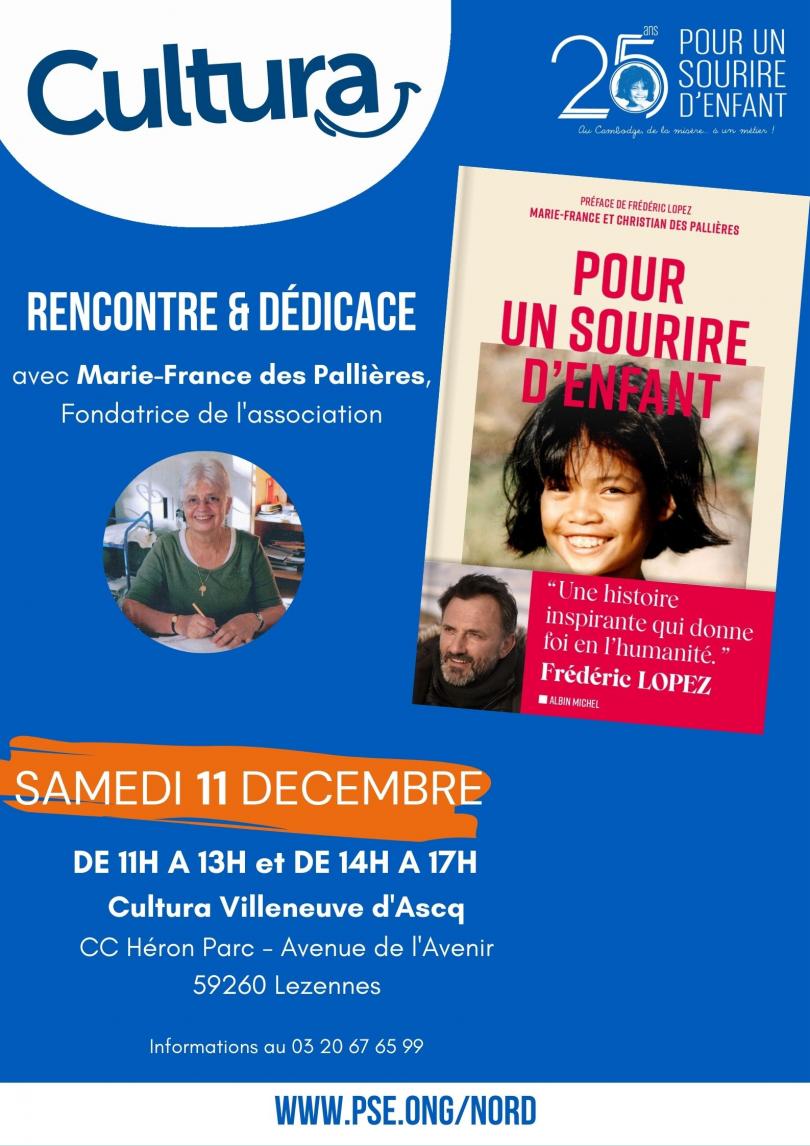 Affiche séance dédicace Pour un Sourire d'Enfant à Villeneuve d'Ascq