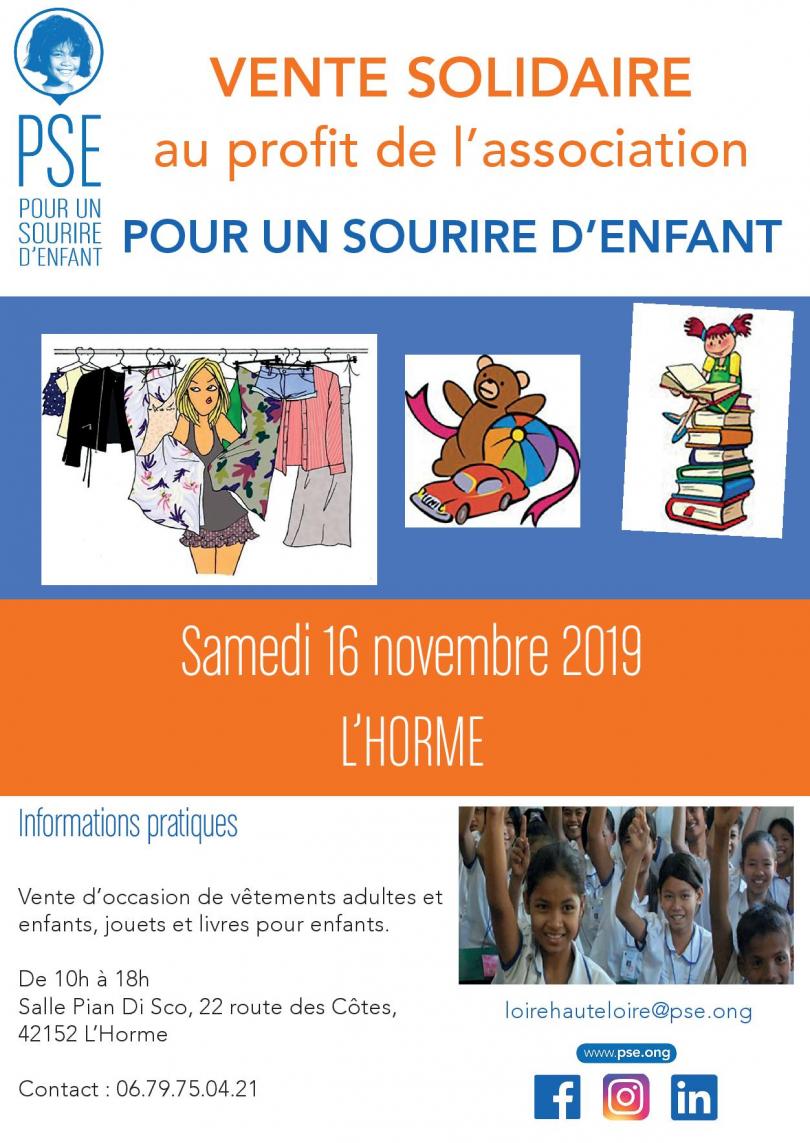Affiche vente solidaire L'Horme 2019