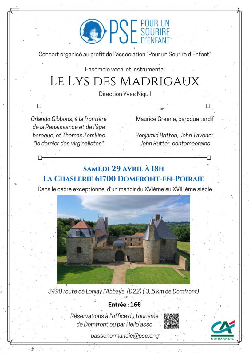 Affiche Le Lys de Madrigaux : concert au profit des enfants de PSE