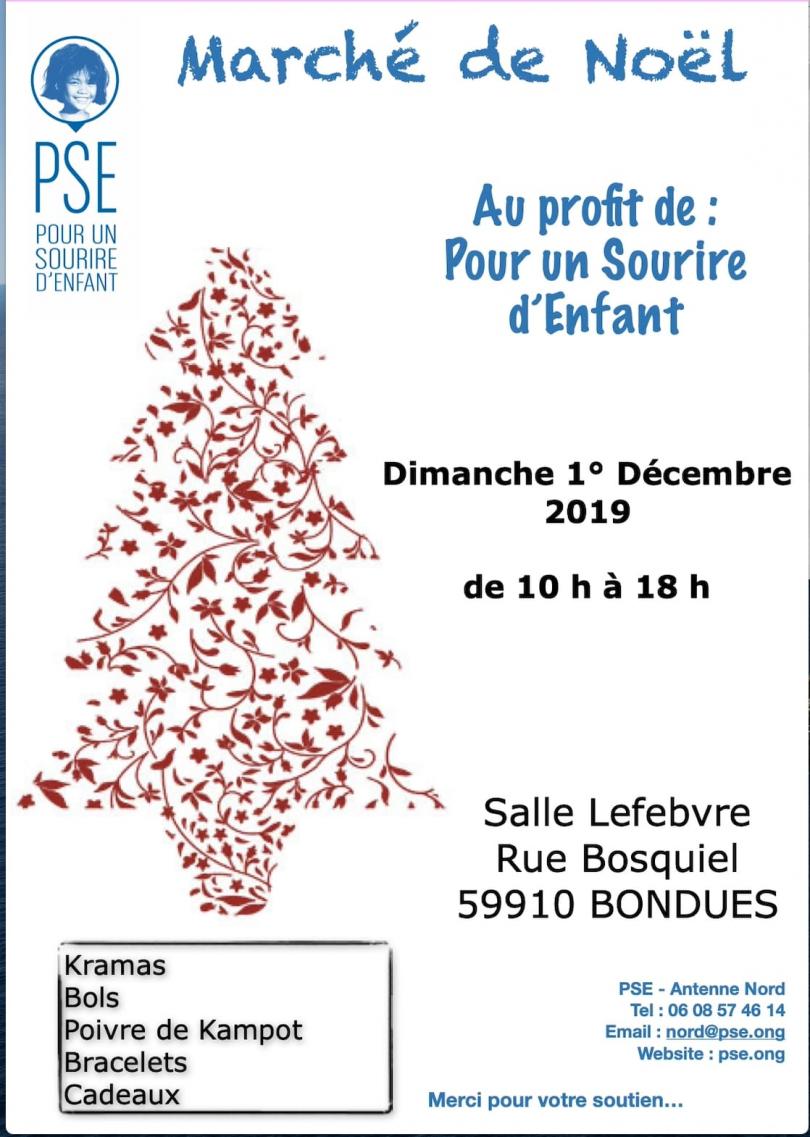 Affiche du marché de Noël 2019 à Bondues (Nord)