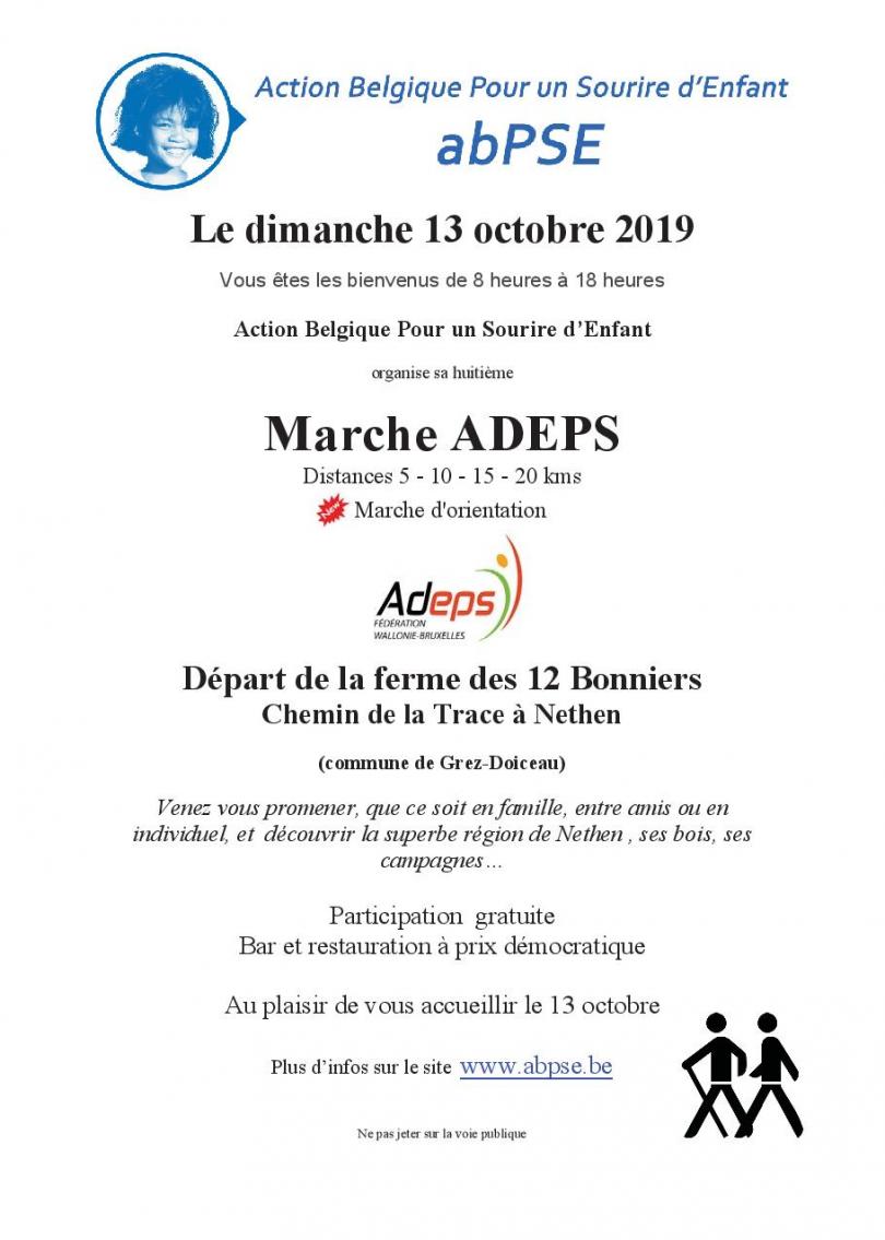 Flyer de la 8e édition de la Marche ADEPS
