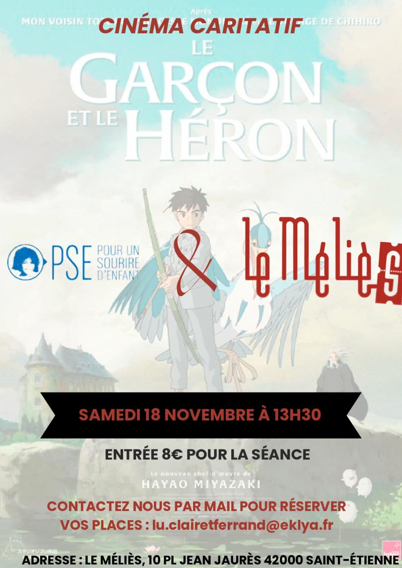 Affiche cinéma caritatif novembre 2023 à Saint Etienne