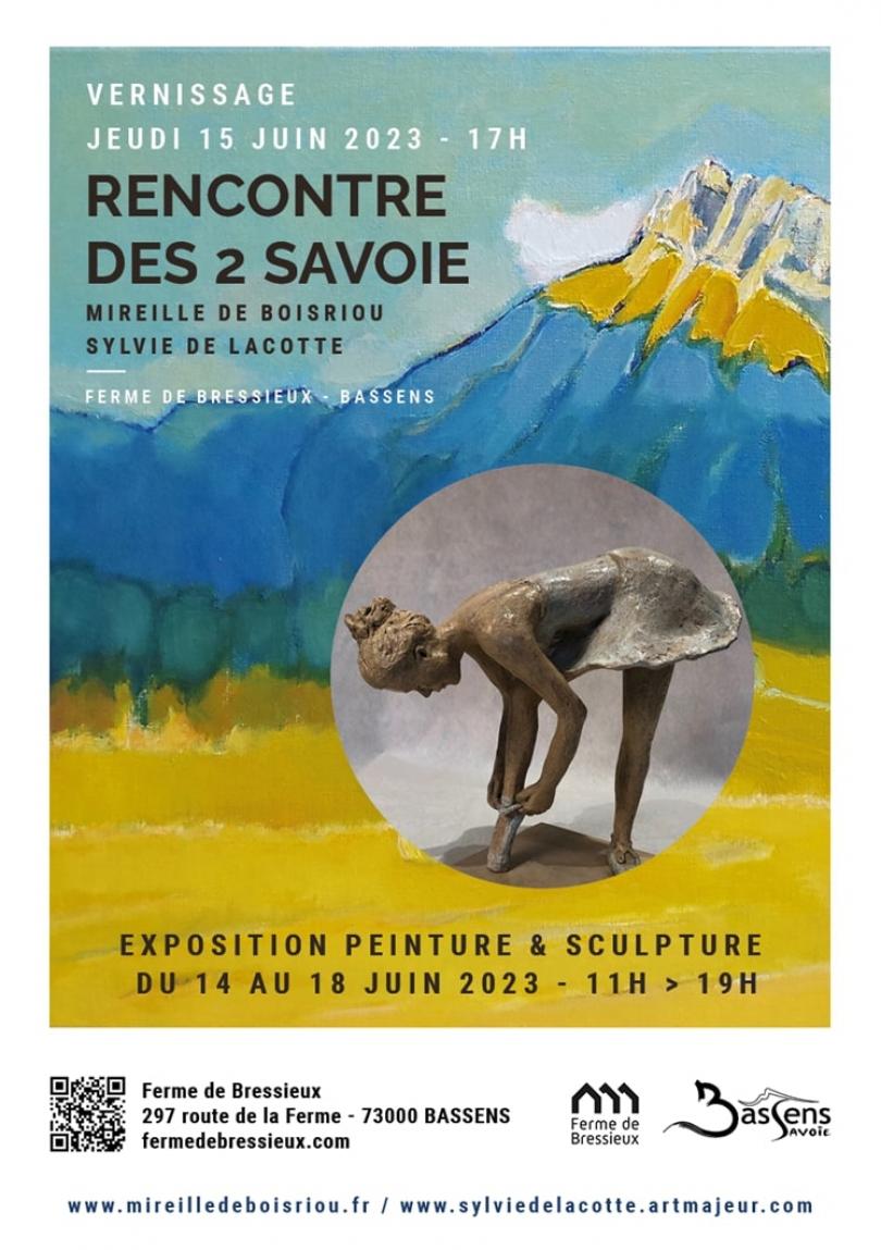 Affiche exposition peinture et sculpture Rencontre des 2 Savoie