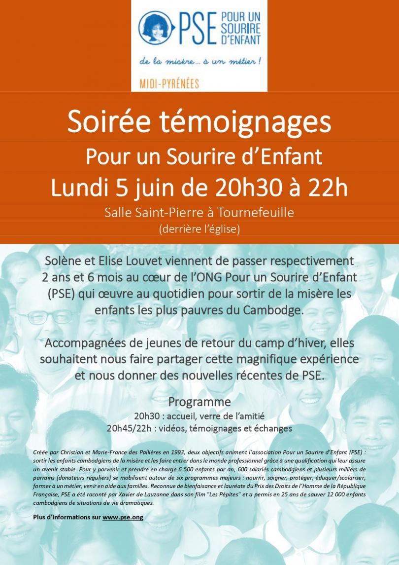 Invitation à une soirée témoignage de PSE Midi Pyrénées