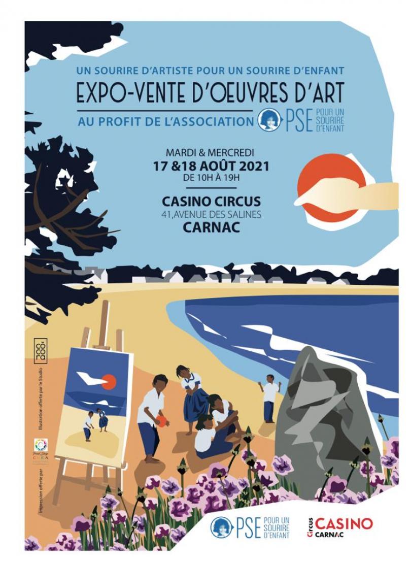 Affiche expo-vente d'œuvres d'art à Carnac 2021