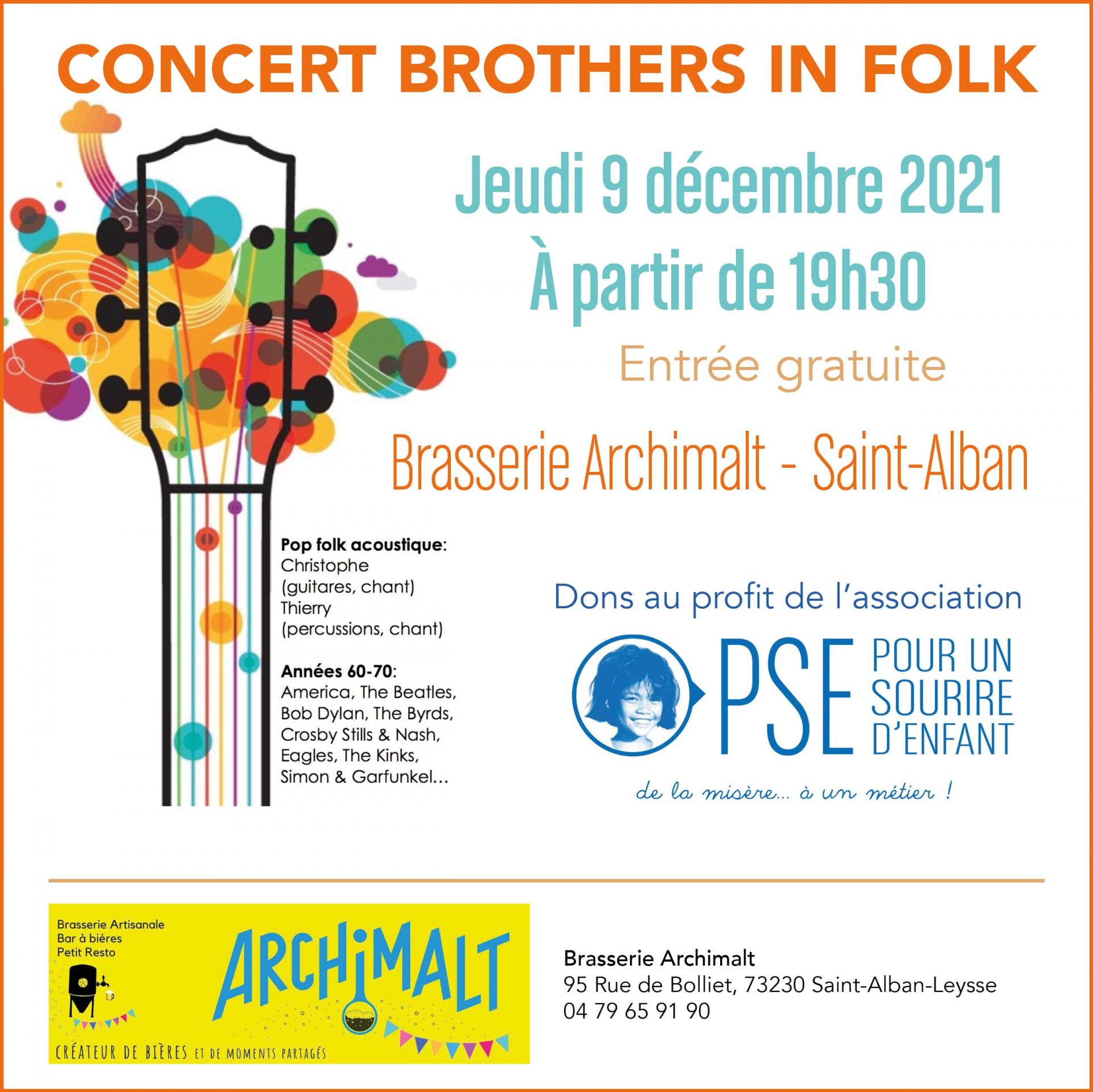 Affiche concert Brothers in Folk à Saint Alban en décembre 2021