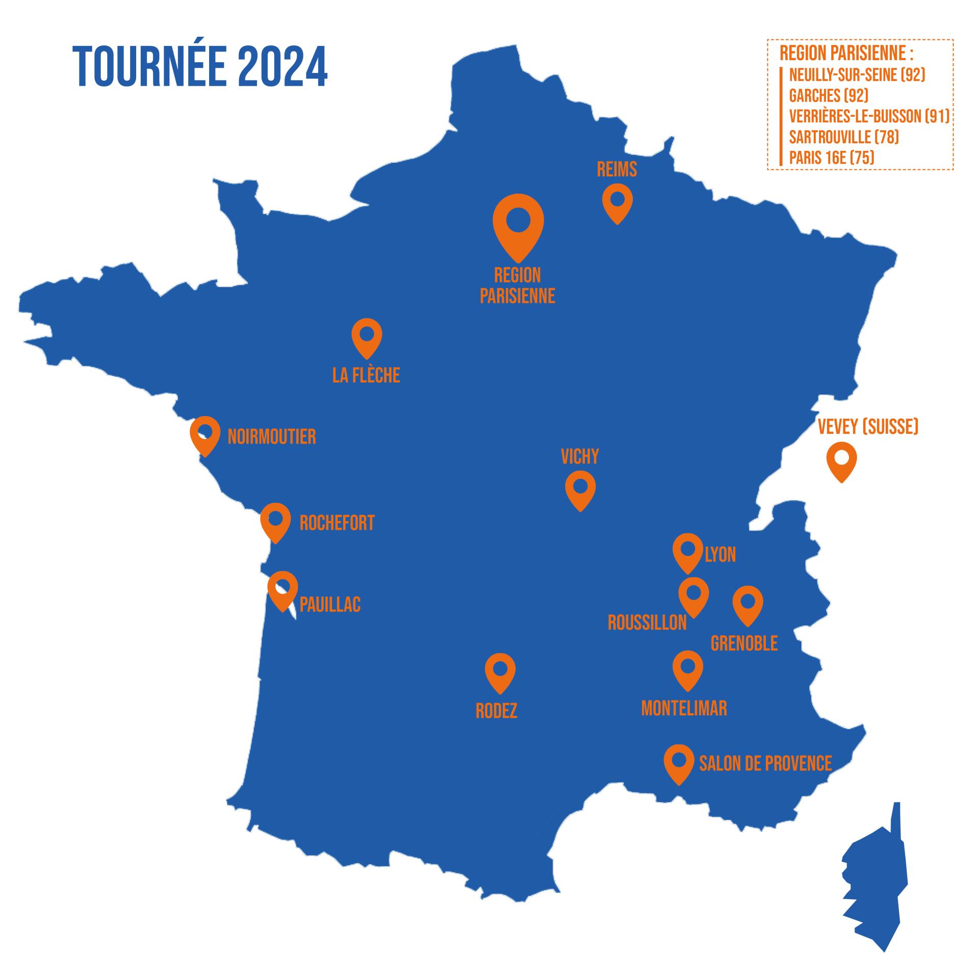 Itinéraire Tournée Marie-France 2024