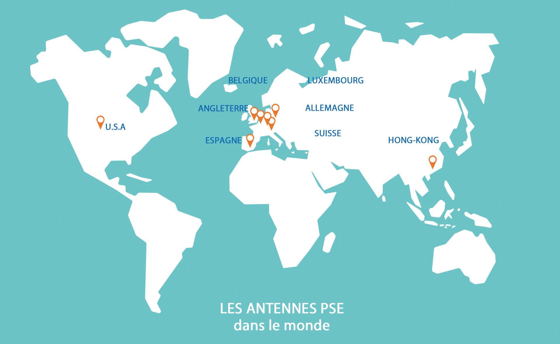 Les antennes de soutien à PSE dans le monde 