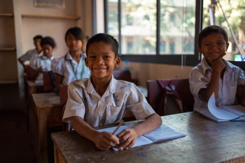 Des enfants en classe à PSE Des enfants en classe à PSE
